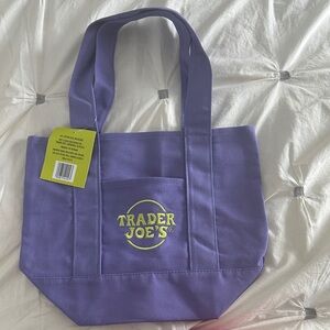 Trader Joe's Purple Canvas Tote Bag